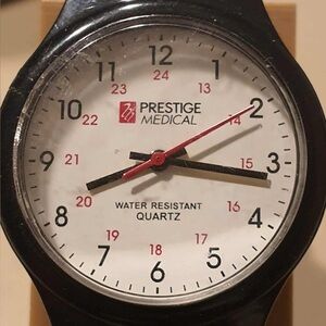 Prestige Medical Black /White Unisex Nurse's Scrub Watch